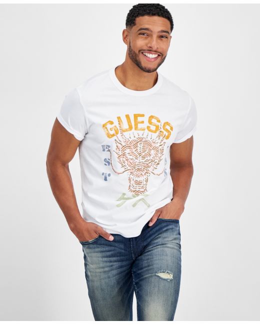 Guess Embroidered Dragon Logo Graphic T-Shirt