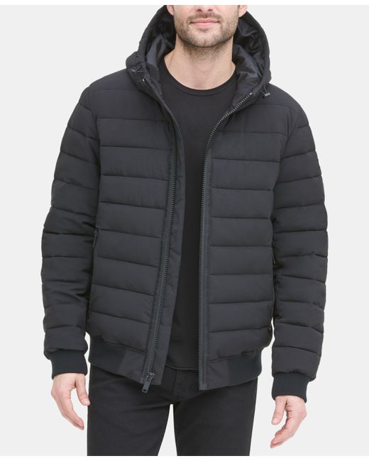 Dkny Quilted Hooded Bomber Jacket