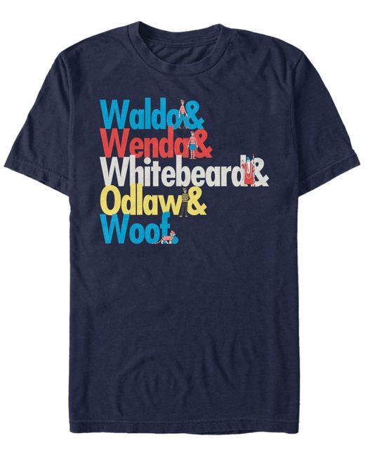 Fifth Sun Wheres Waldo Character Name Stack Short Sleeve T-Shirt