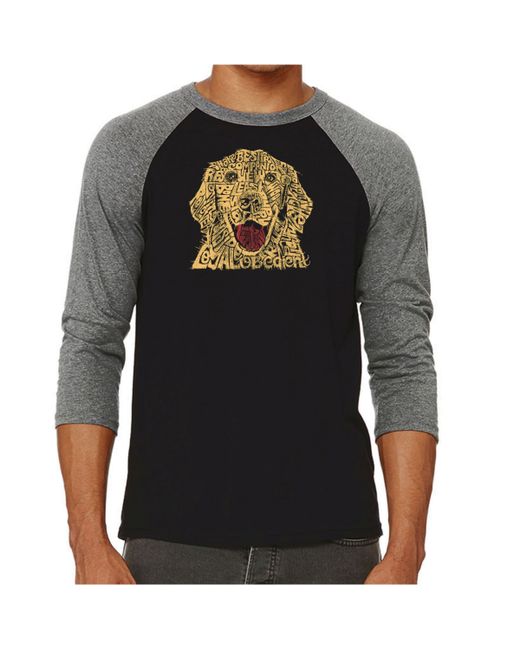 La Pop Art Dog Raglan Word Art T-shirt