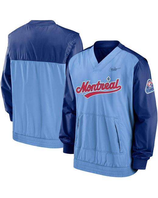 Nike Light Montreal Expos Cooperstown Collection V-Neck Pullover