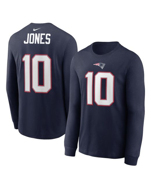 Nike Mac Jones New England Patriots Player Name and Number Long Sleeve T-shirt