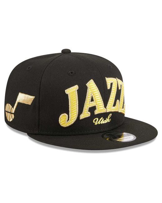 New Era Utah Jazz Golden Tall Text 9FIFTY Snapback Hat