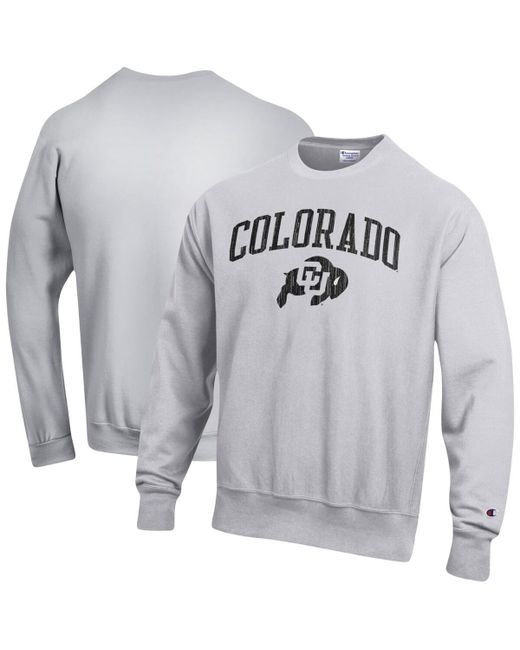 Champion Distressed Colorado Buffaloes Arch Over Logo Reverse Weave Pullover Sweatshirt