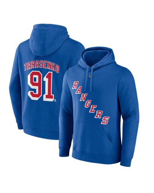 Fanatics Vladimir Tarasenko New York Rangers Authentic Stack Name and Number Pullover Hoodie