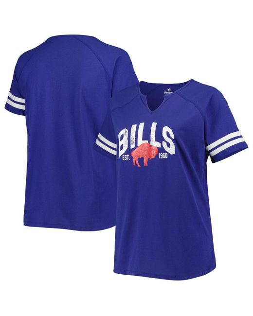 Fanatics Buffalo Bills Plus Throwback Notch Neck Raglan T-shirt