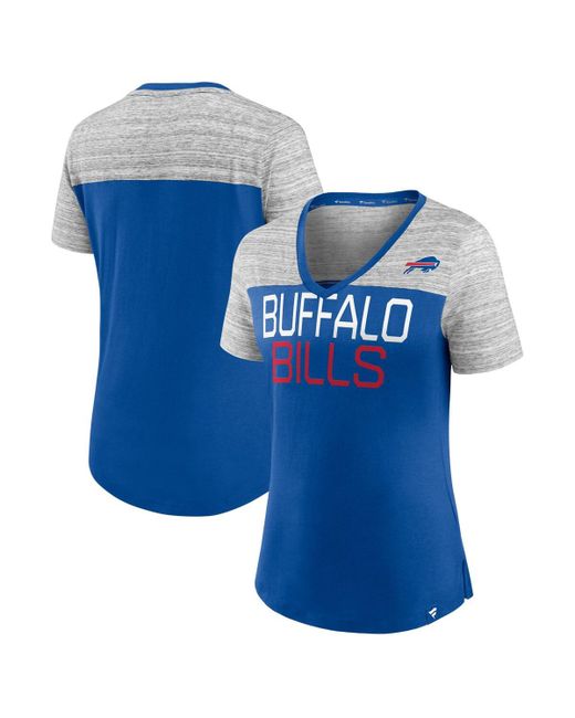 Fanatics Heathered Buffalo Bills Close Quarters V-Neck T-shirt