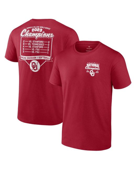 Fanatics and Oklahoma Sooners 2023 Ncaa Softball College World Series Champions Schedule T-shirt