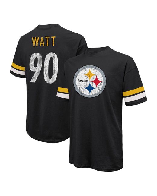Majestic Threads T.j. Watt Distressed Pittsburgh Steelers Name and Number Oversize Fit T-shirt