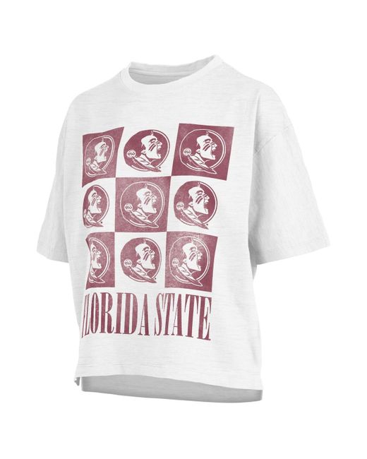 Pressbox Distressed Florida State Seminoles Motley Crew Andy Waist Length Oversized T-shirt