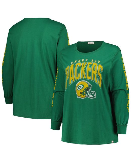 '47 Brand 47 Brand Distressed Bay Packers Plus Honey Cat Soa Long Sleeve T-shirt