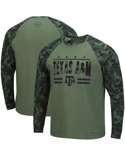 Colosseum Camo Texas AM Aggies Oht Military-Inspired Appreciation Raglan Long Sleeve T-shirt