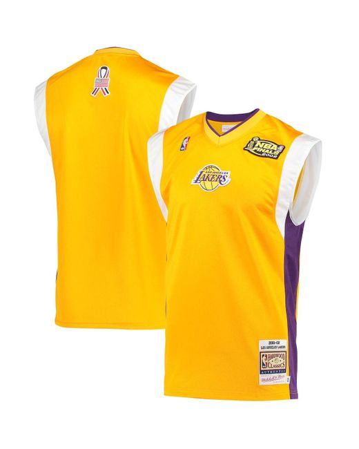 Mitchell & Ness Los Angeles Lakers 2002 Nba Finals Hardwood Classics On-Court Authentic Sleeveless Shooting Shirt
