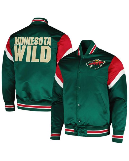 Mitchell & Ness Minnesota Wild Midweight Satin Full-Snap Jacket
