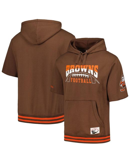 Mitchell & Ness Cleveland Browns Pre-Game Short Sleeve Pullover Hoodie