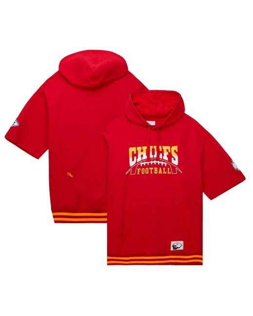 Mitchell & Ness Kansas City Chiefs Pre-Game Short Sleeve Pullover Hoodie