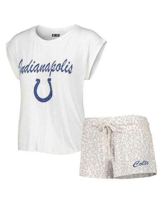 Concepts Sport Cream Indianapolis Colts Montana Knit T-shirt and Shorts Sleep Set