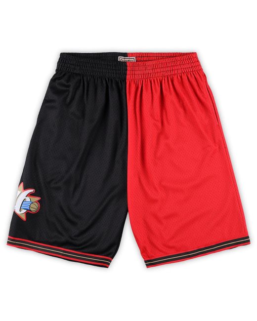 Mitchell & Ness Red Philadelphia 76ers Big and Tall Hardwood Classics Split Swingman Shorts