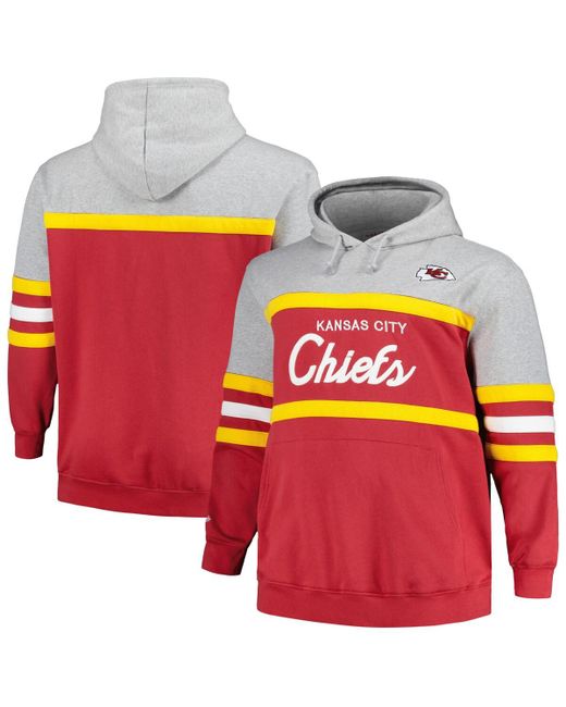 Mitchell & Ness Red Kansas City Chiefs Big and Tall Head Coach Pullover Hoodie