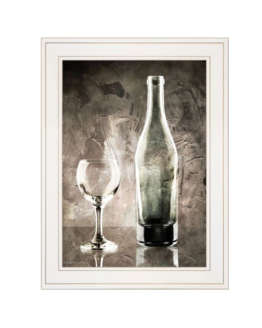 Trendy Decor 4u Moody Gray Wine Glass Still Life by Bluebird Barn Ready to hang Framed Print White Frame 15 x 19