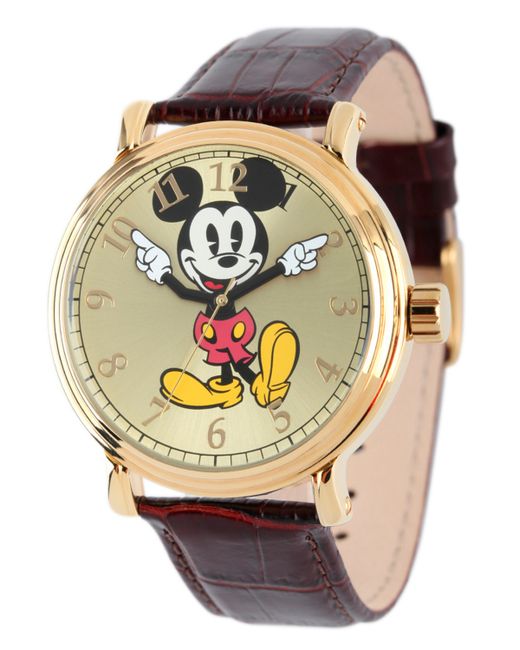 EwatchFactory Disney Mickey Mouse Shinny Gold Vintage Alloy Watch
