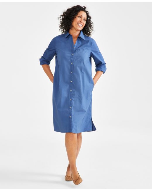 Style & Co Cotton Long Sleeve Shirtdress Created for