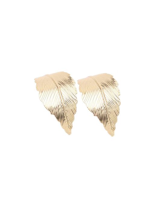 Sohi Metallic Leaf Drop Earrings