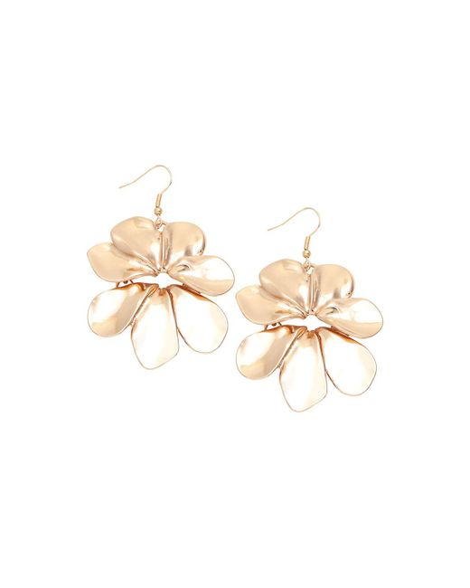 Sohi Metallic Flora Drop Earrings