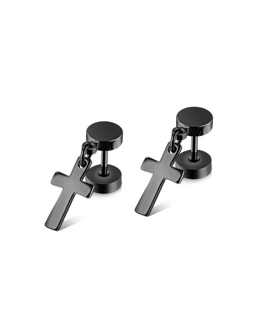Metallo Cross Charm Earrings