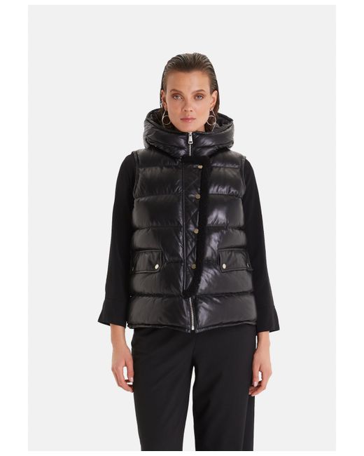 Furniq Uk leather vest with hood