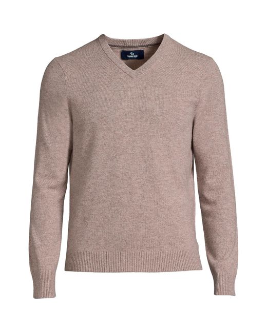 Lands' End Fine Gauge Cashmere V-neck Sweater