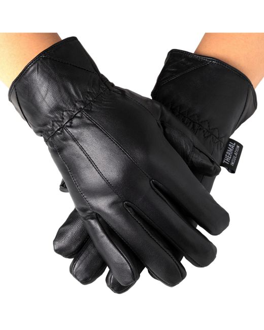Alpine Swiss Touch Screen Gloves Leather Thermal Lined Phone Texting