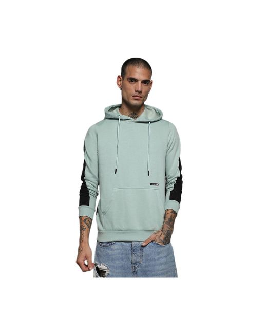 Campus Sutra Pullover Hoodie With Contrast Back