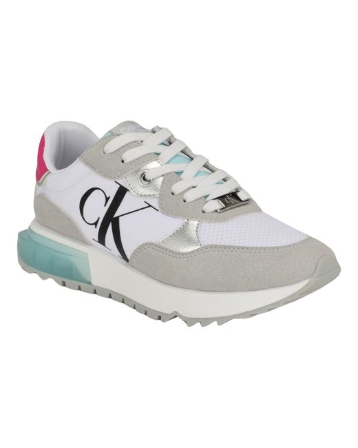Calvin Klein Magalee Casual Logo Lace-up Sneakers Textile