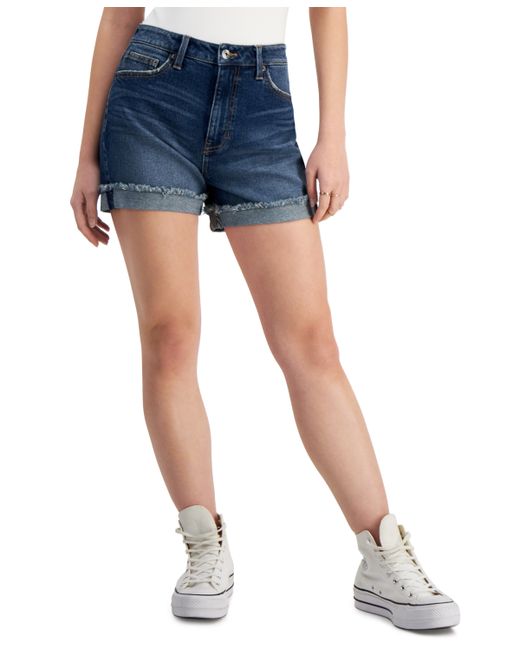 Celebrity Pink Juniors Ultra High-Rise Frayed Shorts