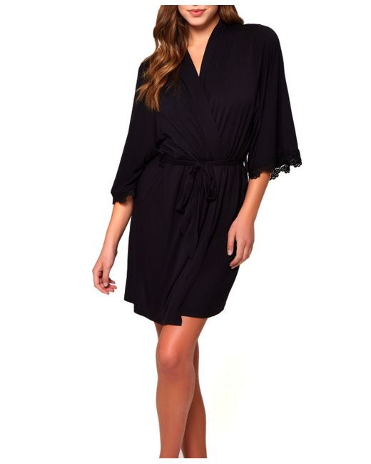 iCollection Molly Ultra Soft Knit Blend Dotted Mesh Robe