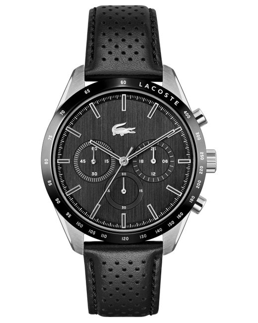 Lacoste Chronograph Boston Leather Strap Watch 42mm