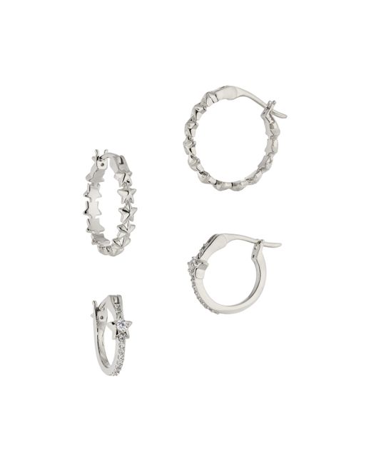 Ava Nadri Small Hoop Earrings Brass Set 4 Pieces