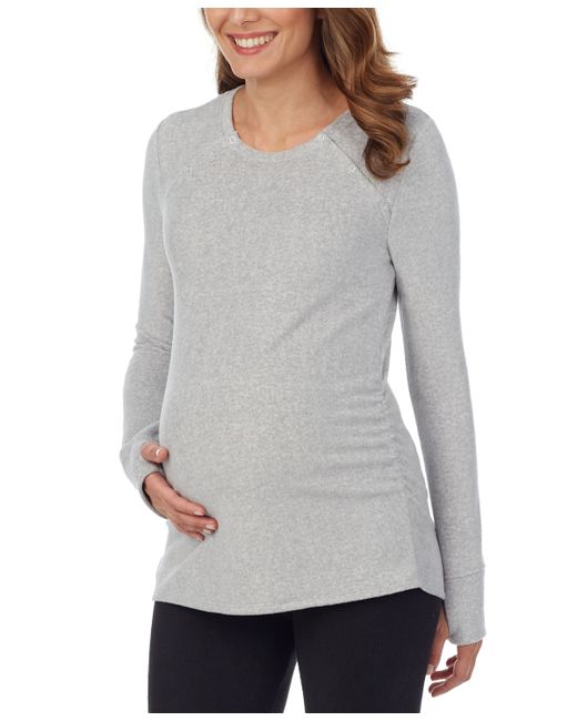 Cuddl Duds Long-Sleeve Snap-Front Maternity Top