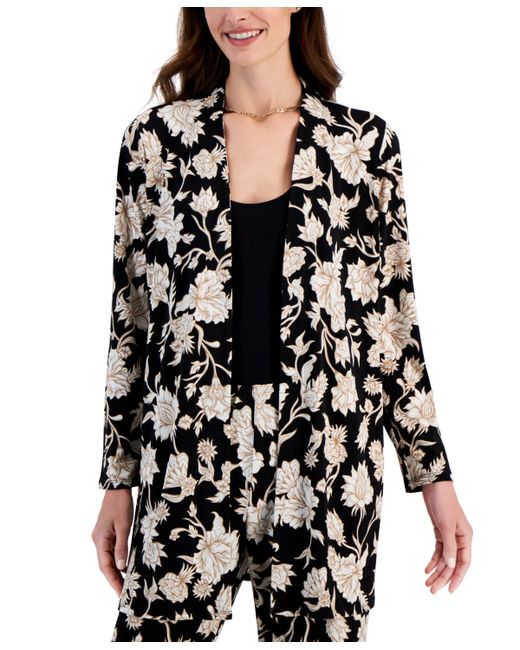 Jm Collection Printed Open-Front Cardigan Created for