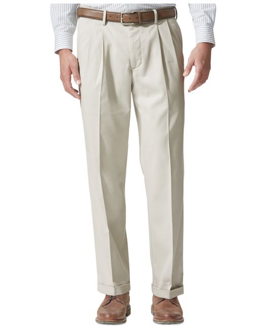 Dockers Comfort Relaxed Pleated Cuffed Fit Khaki Stretch Pants