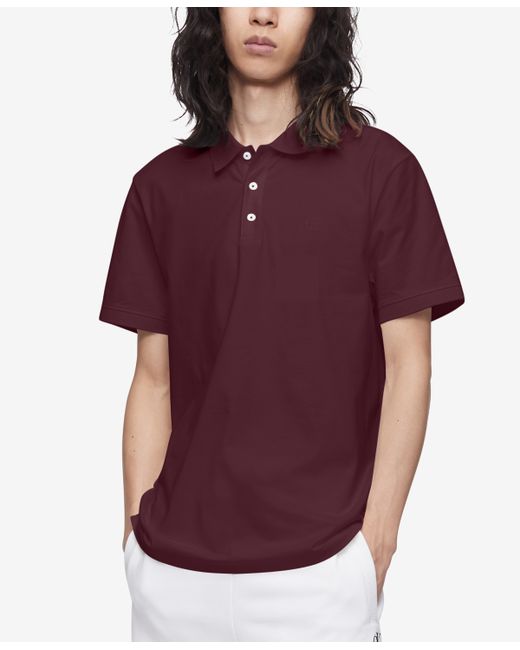 Calvin Klein Regular-Fit Smooth Cotton Monogram Logo Polo Shirt