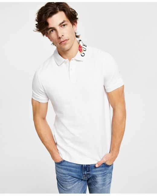 Guess Embroidered Short-Sleeve Polo Shirt