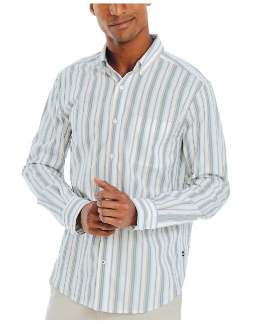 Nautica Striped Long-Sleeve Button-Up Shirt