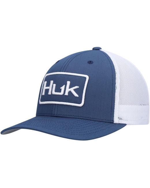 Huk White Solid Trucker Snapback Hat