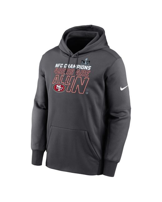 Nike San Francisco 49ers 2023 Nfc Champions Locker Room Trophy Collection Pullover Hoodie