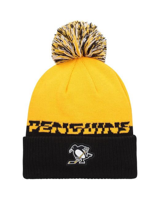 Adidas Black Pittsburgh Penguins Cold.Rdy Cuffed Knit Hat with Pom