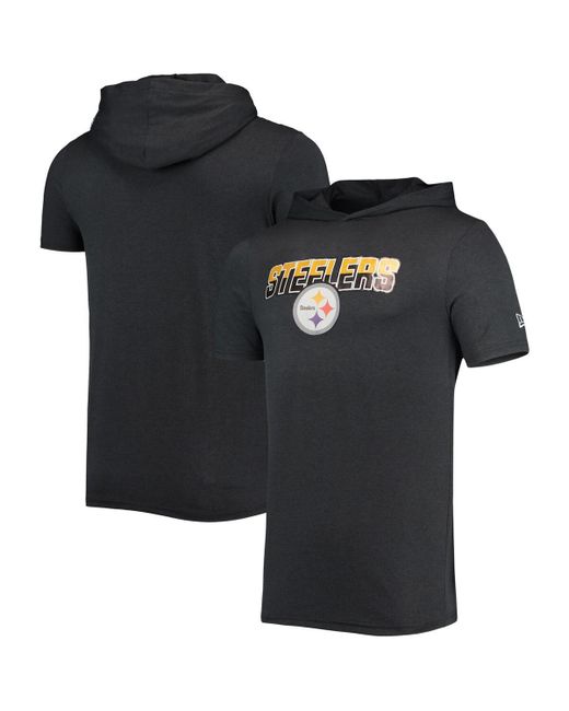 New Era Heathered Pittsburgh Steelers Team Brushed Hoodie T-shirt