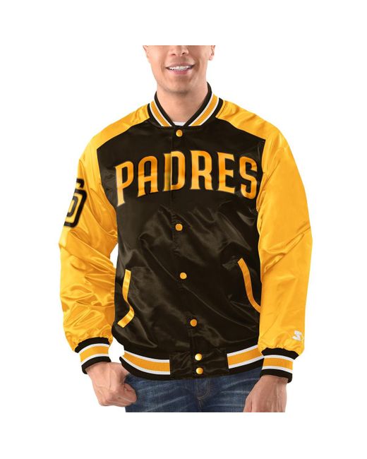 Starter Gold San Diego Padres Varsity Satin Full-Snap Jacket
