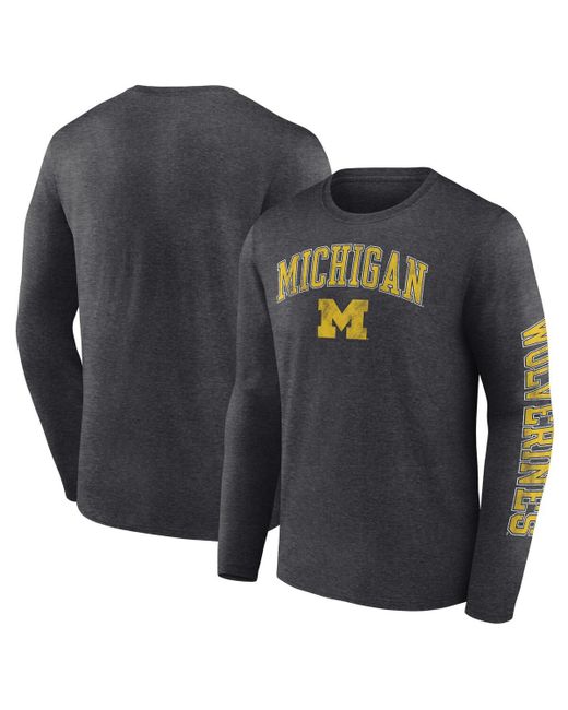 Fanatics Michigan Wolverines Distressed Arch Over Logo Long Sleeve T-shirt